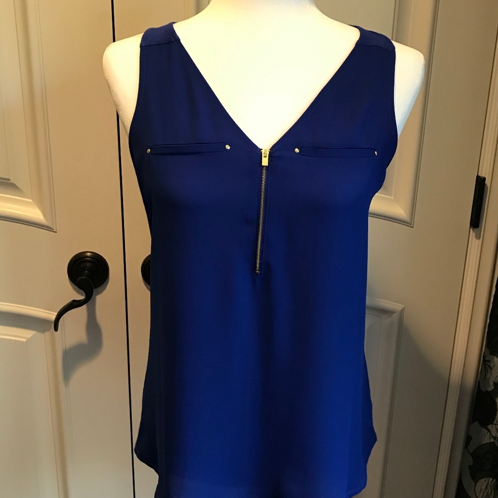EXPRESS ROYAL BLUE TUNIC WITH YELLOW GOLD DETAIL